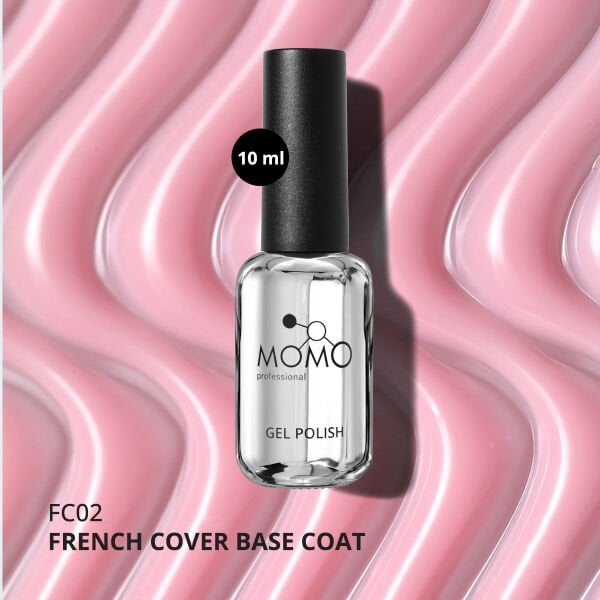 Momo Professional Kalıcı Oje French Cover Rubber Base Coat FC02, Pastel Pembe, 10 ml