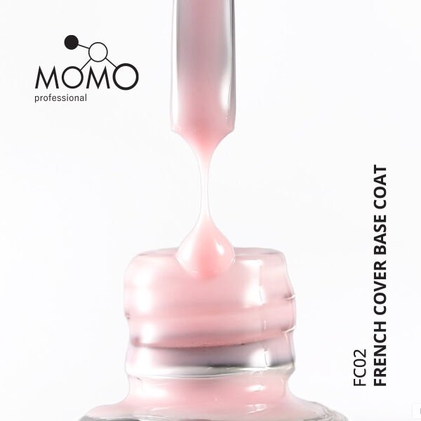 Momo Professional Kalıcı Oje French Cover Rubber Base Coat FC02, Pastel Pembe, 10 ml