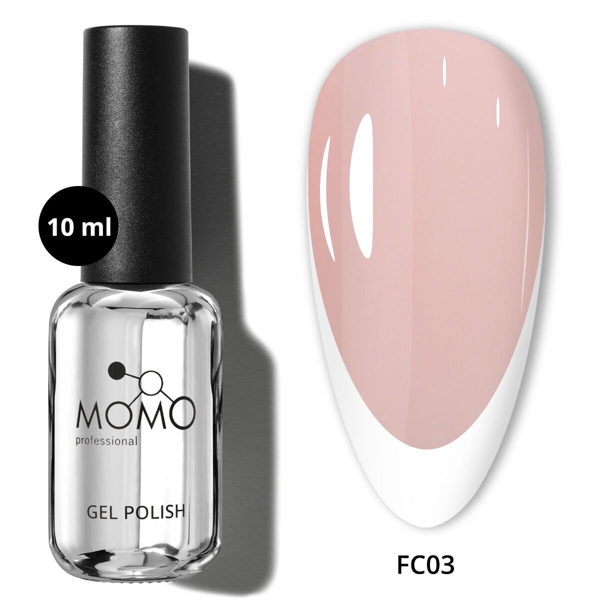 Momo Professional Kalıcı Oje French Cover Rubber Base Coat FC03, Ten Rengi, 10 ml