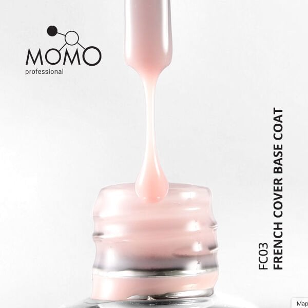 Momo Professional Kalıcı Oje French Cover Rubber Base Coat FC03, Ten Rengi, 10 ml