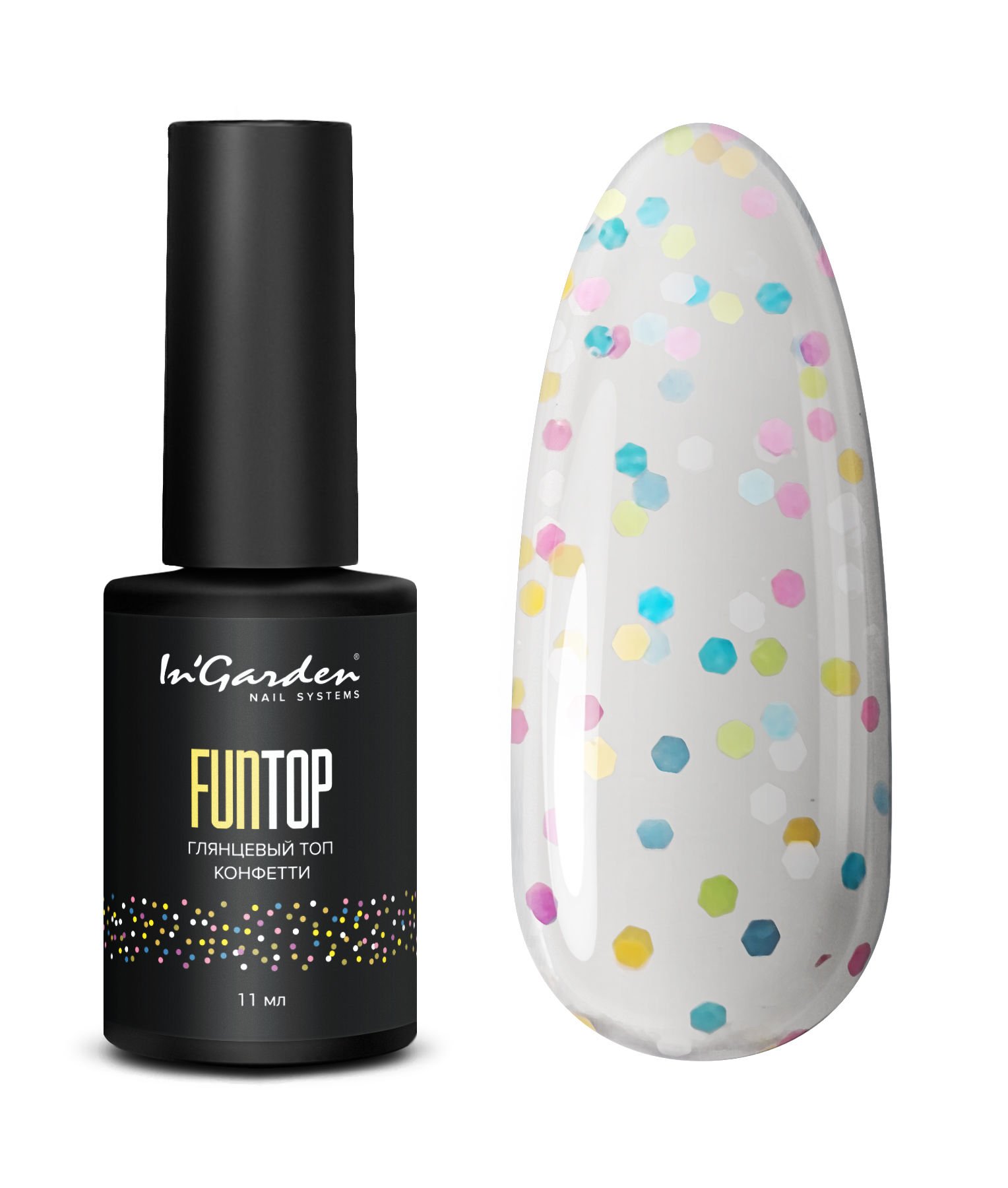 In'Garden Fun Top Coat Konfeti/Yapışkansız (11ml)