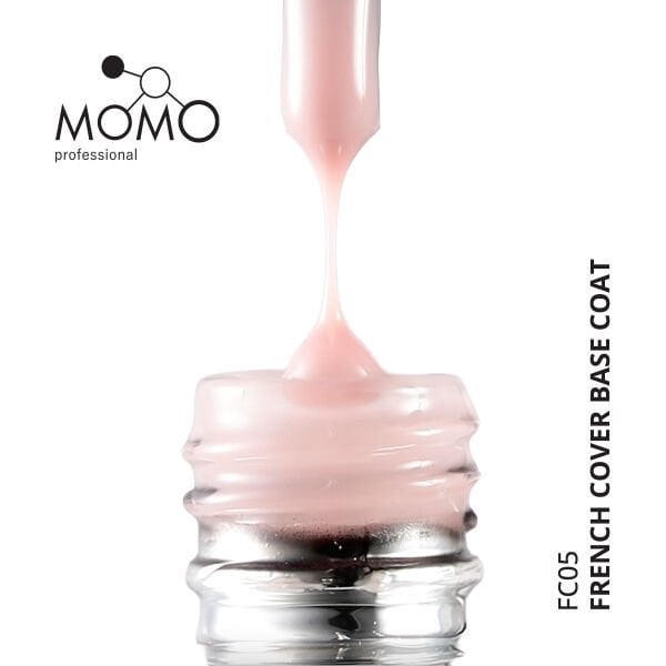 Momo Professional Kalıcı Oje French Cover Rubber Base Coat FC05, Nude Pembe, 10 ml