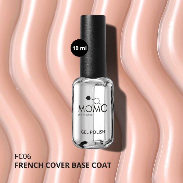 Momo Professional Kalıcı Oje French Cover Rubber Base Coat FC06, Açık Bej, 10 ml