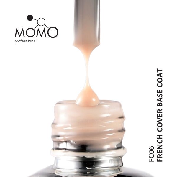 Momo Professional Kalıcı Oje French Cover Rubber Base Coat FC06, Açık Bej, 10 ml