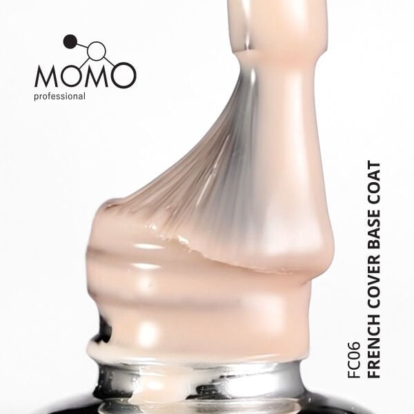 Momo Professional Kalıcı Oje French Cover Rubber Base Coat FC06, Açık Bej, 10 ml