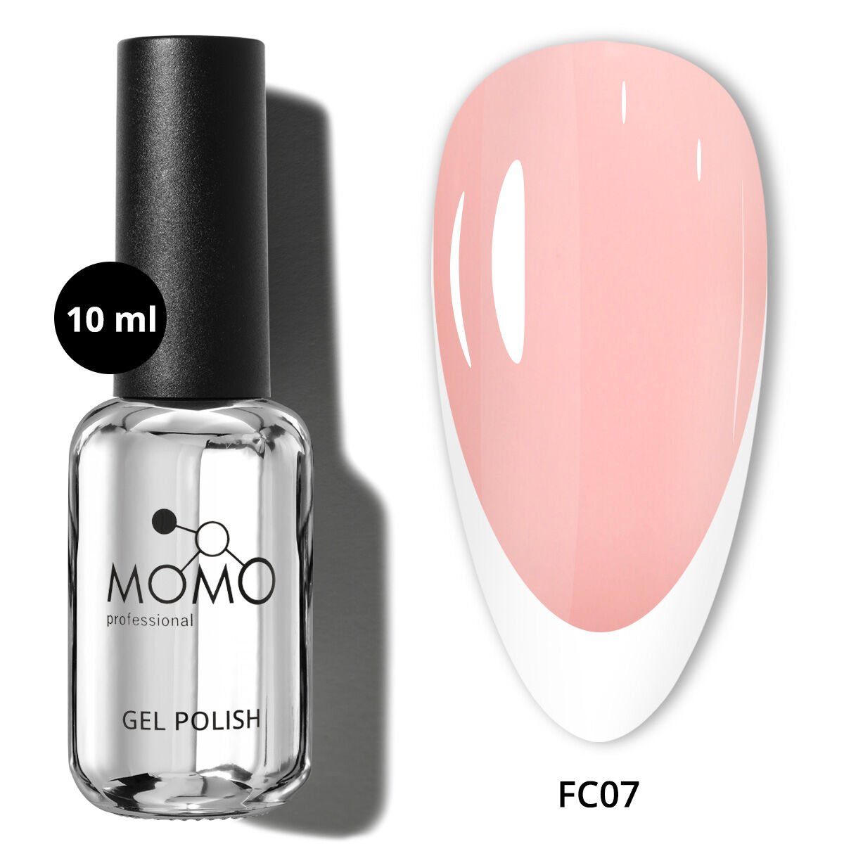 Momo Professional Kalıcı Oje French Cover Rubber Base Coat FC07, Soft Pembe, 10 ml