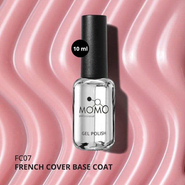 Momo Professional Kalıcı Oje French Cover Rubber Base Coat FC07, Soft Pembe, 10 ml