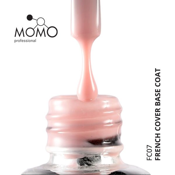 Momo Professional Kalıcı Oje French Cover Rubber Base Coat FC07, Soft Pembe, 10 ml