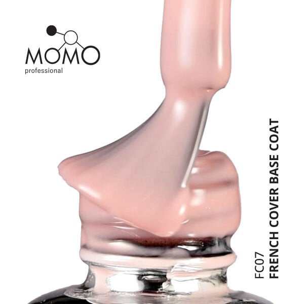 Momo Professional Kalıcı Oje French Cover Rubber Base Coat FC07, Soft Pembe, 10 ml