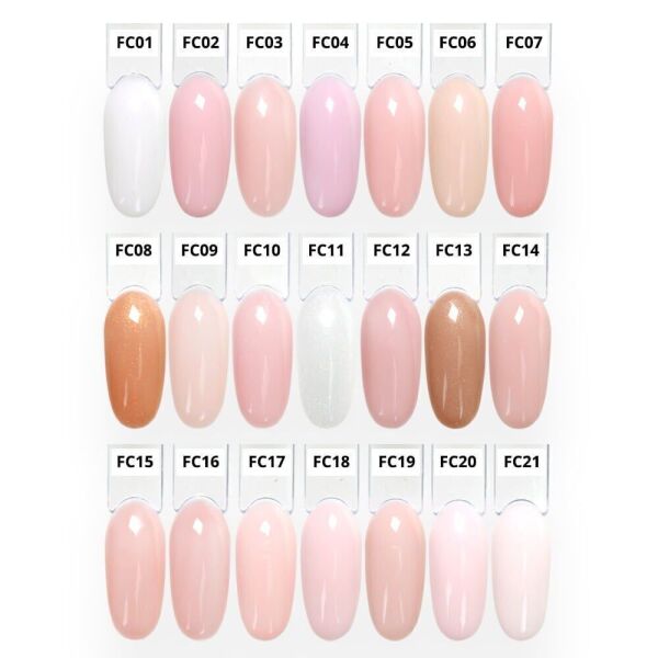 Momo Professional Kalıcı Oje French Cover Rubber Base Coat FC08, Altın Simli Açık Bronz, 10 ml