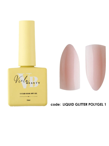 Viola Beauty Liquid Poly Gel Glitter #0001 - Güçlendirme İçin Uygun Simli Jel 13 ml