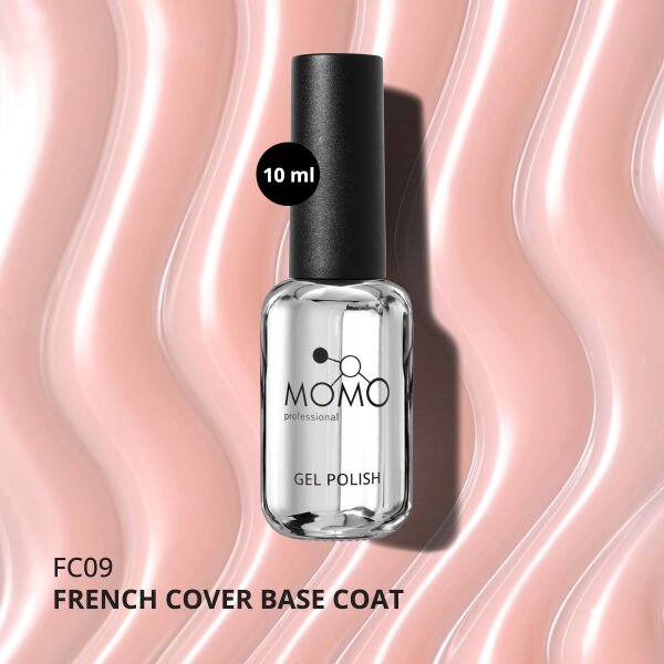 Momo Professional Kalıcı Oje French Cover Rubber Base Coat FC09, Pudra, 10 ml