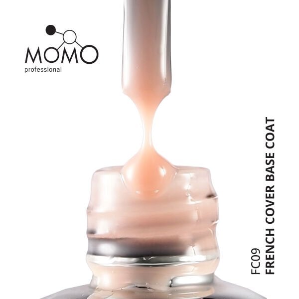 Momo Professional Kalıcı Oje French Cover Rubber Base Coat FC09, Pudra, 10 ml