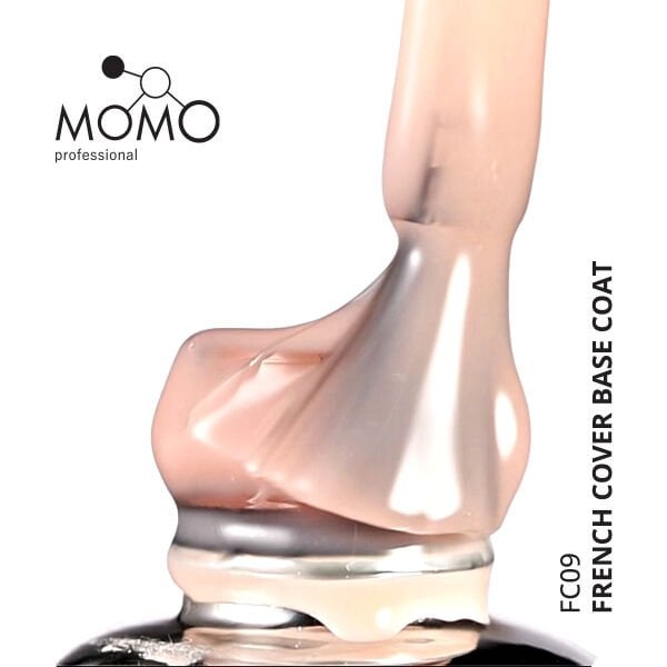 Momo Professional Kalıcı Oje French Cover Rubber Base Coat FC09, Pudra, 10 ml