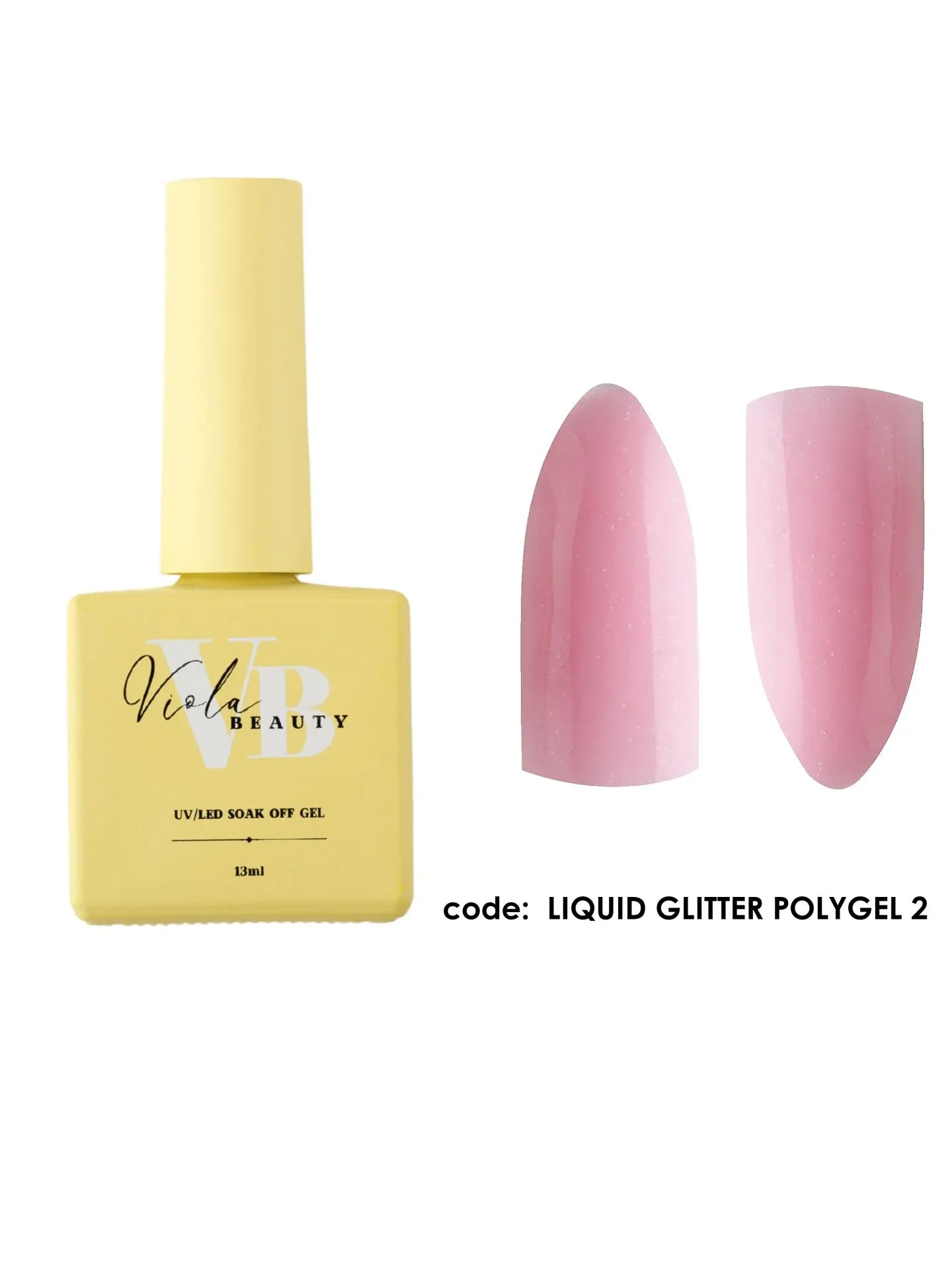 Viola Beauty Liquid Poly Gel Glitter #0002 - Güçlendirme İçin Uygun Simli Jel 13 ml