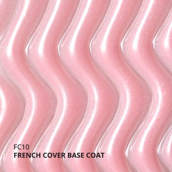 Momo Professional Kalıcı Oje French Cover Rubber Base Coat FC10, Gümüş Simli Soft Pembe, 10 ml