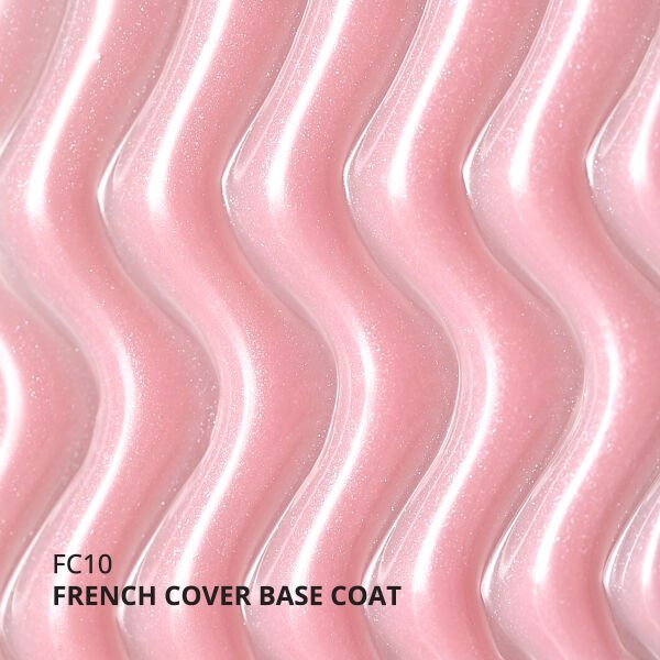 Momo Professional Kalıcı Oje French Cover Rubber Base Coat FC10, Gümüş Simli Soft Pembe, 10 ml