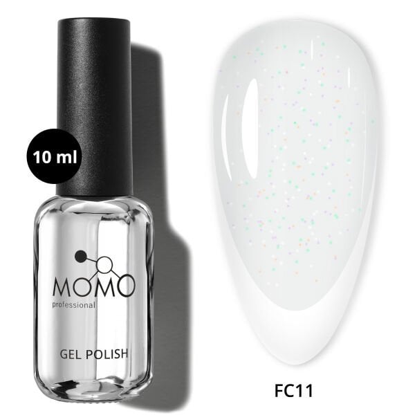 Momo Professional Kalıcı Oje French Cover Rubber Base Coat FC11, Işıltılı Rakı Beyazı, 10 ml