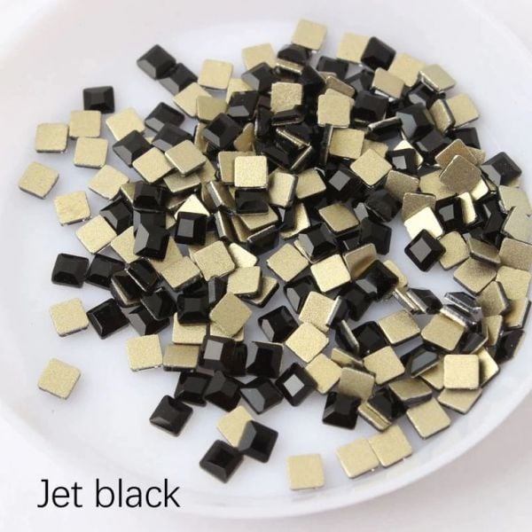 Taş Kare Jet Black 3mm 4 Adet