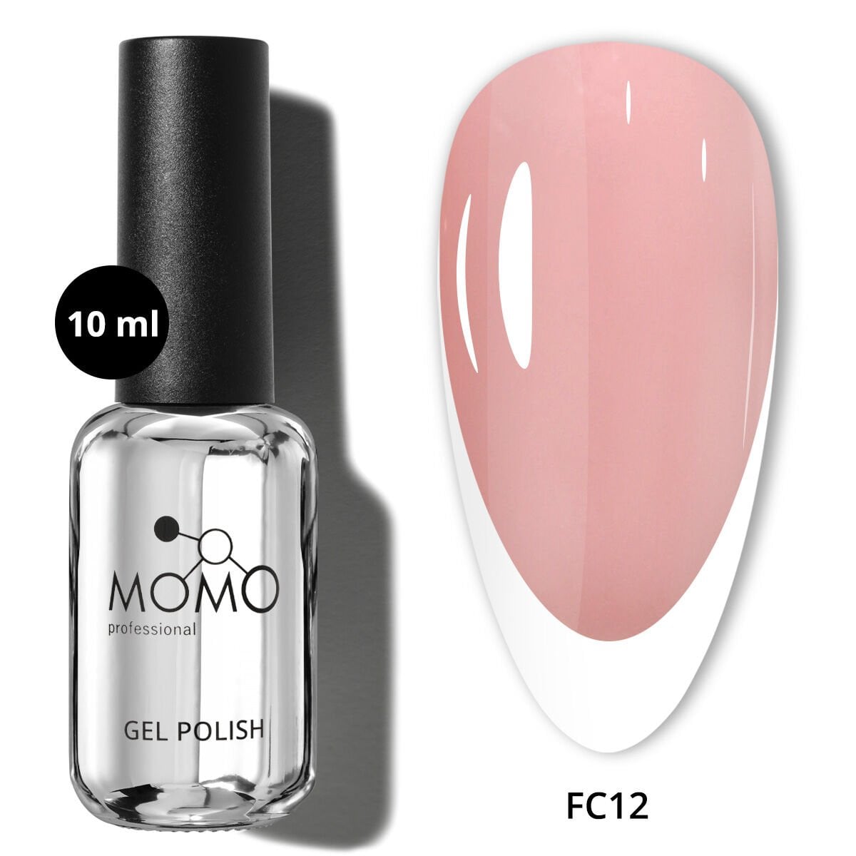 Momo Professional Kalıcı Oje French Cover Rubber Base Coat FC12, Gül Kurusu, 10 ml