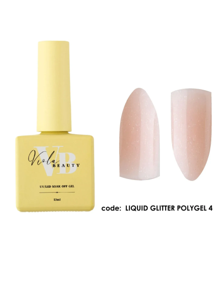 Viola Beauty Liquid Poly Gel Glitter #0004 - Güçlendirme İçin Uygun Simli Jel 13 ml