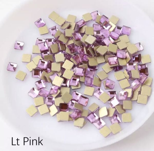 Taş Kare Lt.Pink 3mm 4 Adet
