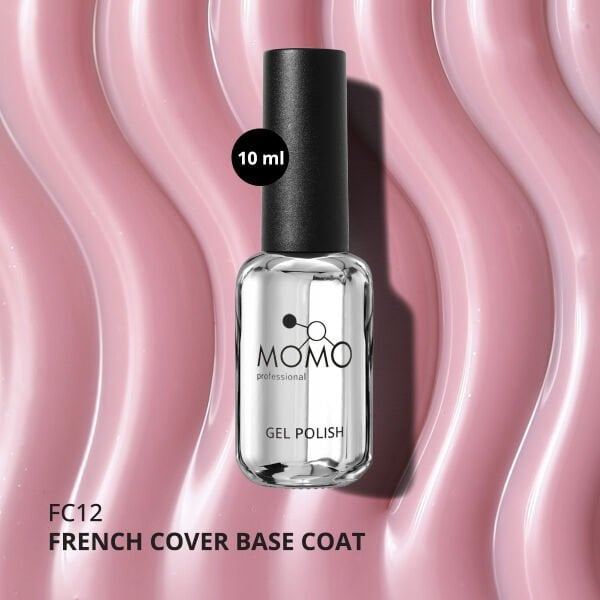 Momo Professional Kalıcı Oje French Cover Rubber Base Coat FC12, Gül Kurusu, 10 ml