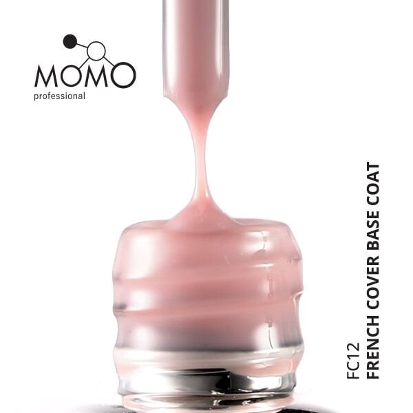 Momo Professional Kalıcı Oje French Cover Rubber Base Coat FC12, Gül Kurusu, 10 ml