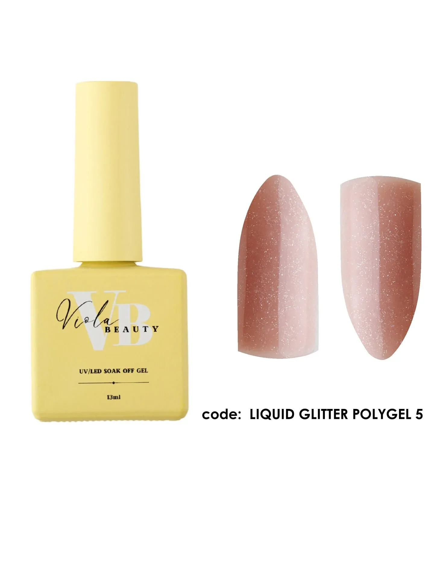 Viola Beauty Liquid Poly Gel Glitter #0005 - Güçlendirme İçin Uygun Simli Jel 13 ml