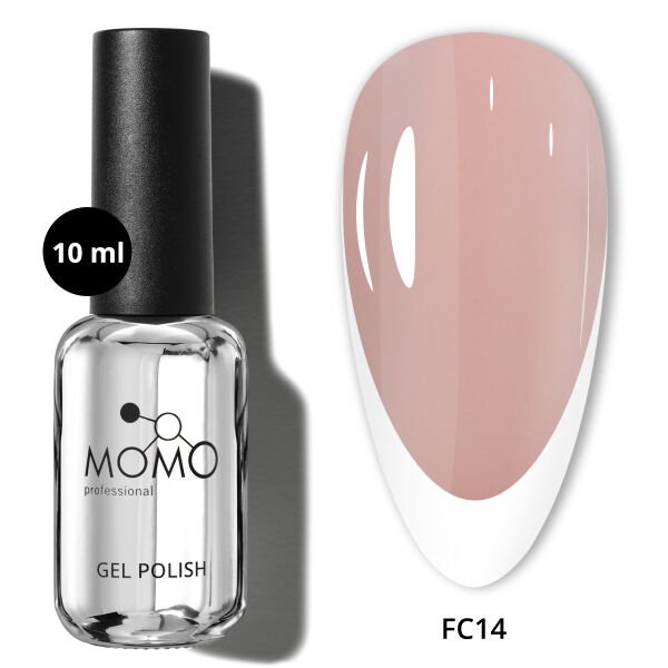 Momo Professional Kalıcı Oje French Cover Rubber Base Coat FC14, Natural Pembe, 10 ml