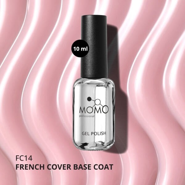 Momo Professional Kalıcı Oje French Cover Rubber Base Coat FC14, Natural Pembe, 10 ml
