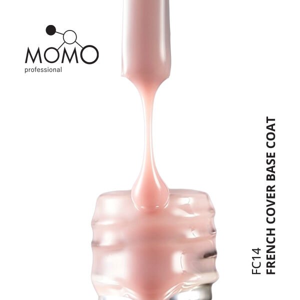 Momo Professional Kalıcı Oje French Cover Rubber Base Coat FC14, Natural Pembe, 10 ml