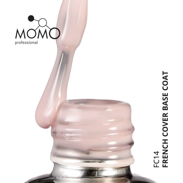Momo Professional Kalıcı Oje French Cover Rubber Base Coat FC14, Natural Pembe, 10 ml