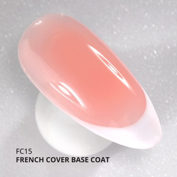 Momo Professional Kalıcı Oje French Cover Rubber Base Coat FC15, Şeftali, 10 ml