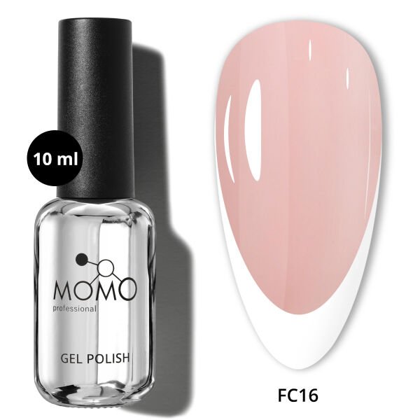 Momo Professional Kalıcı Oje French Cover Rubber Base Coat FC16, Koyu Nude Pembe, 10 ml