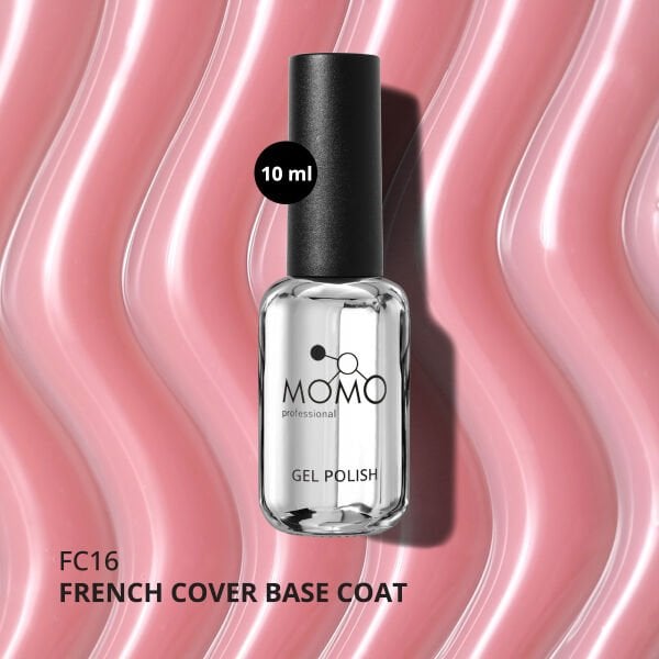 Momo Professional Kalıcı Oje French Cover Rubber Base Coat FC16, Koyu Nude Pembe, 10 ml