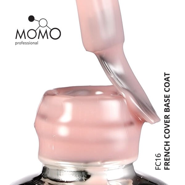 Momo Professional Kalıcı Oje French Cover Rubber Base Coat FC16, Koyu Nude Pembe, 10 ml