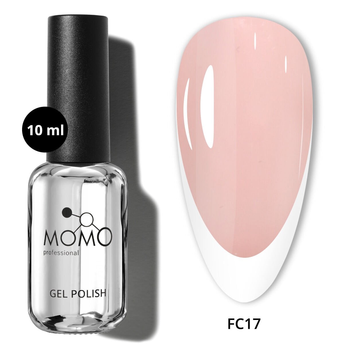 Momo Professional Kalıcı Oje French Cover Rubber Base Coat FC17, Sütlü Natural, 10 ml