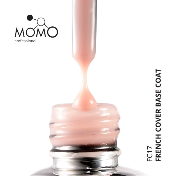 Momo Professional Kalıcı Oje French Cover Rubber Base Coat FC17, Sütlü Natural, 10 ml