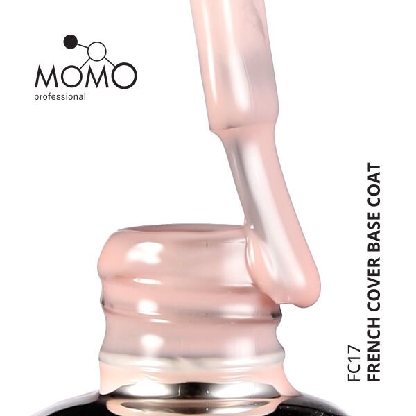 Momo Professional Kalıcı Oje French Cover Rubber Base Coat FC17, Sütlü Natural, 10 ml