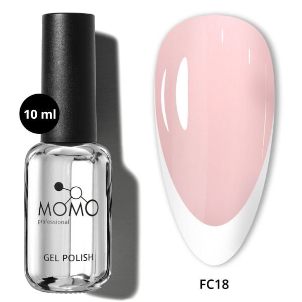 Momo Professional Kalıcı Oje French Cover Rubber Base Coat FC18, Açık Pudra Pembe, 10 ml