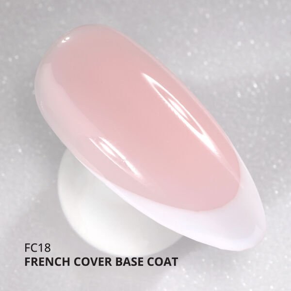 Momo Professional Kalıcı Oje French Cover Rubber Base Coat FC18, Açık Pudra Pembe, 10 ml