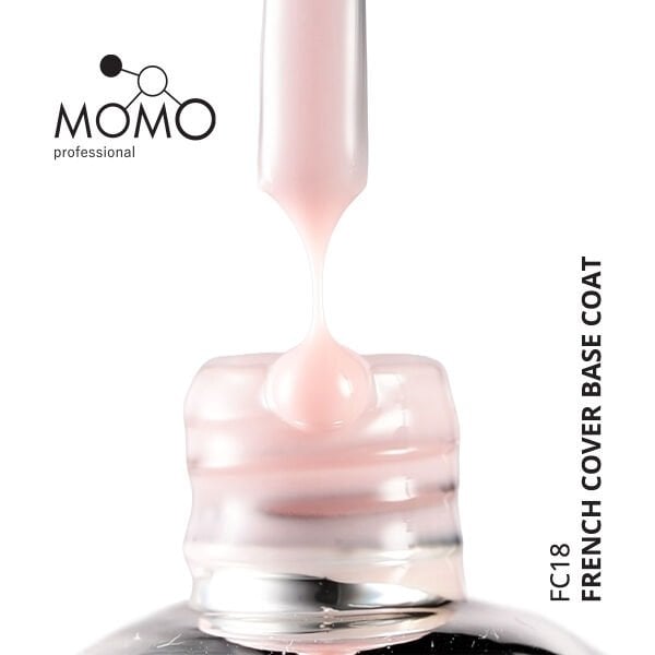 Momo Professional Kalıcı Oje French Cover Rubber Base Coat FC18, Açık Pudra Pembe, 10 ml