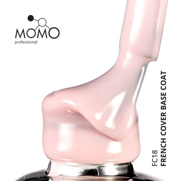 Momo Professional Kalıcı Oje French Cover Rubber Base Coat FC18, Açık Pudra Pembe, 10 ml
