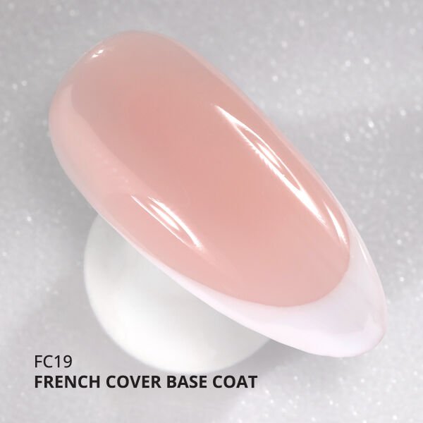 Momo Professional Kalıcı Oje French Cover Rubber Base Coat FC19, Pudra Pembe, 10 ml