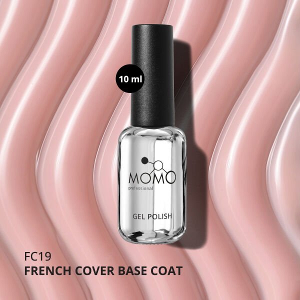 Momo Professional Kalıcı Oje French Cover Rubber Base Coat FC19, Pudra Pembe, 10 ml