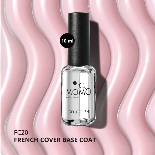 Momo Professional Kalıcı Oje French Cover Rubber Base Coat FC20, Sütlü Pembe, 10 ml