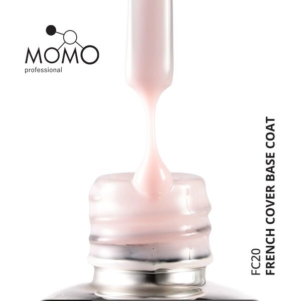 Momo Professional Kalıcı Oje French Cover Rubber Base Coat FC20, Sütlü Pembe, 10 ml
