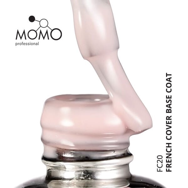 Momo Professional Kalıcı Oje French Cover Rubber Base Coat FC20, Sütlü Pembe, 10 ml