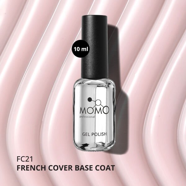 Momo Professional Kalıcı Oje French Cover Rubber Base Coat FC21, Uçuk Pembe, 10 ml